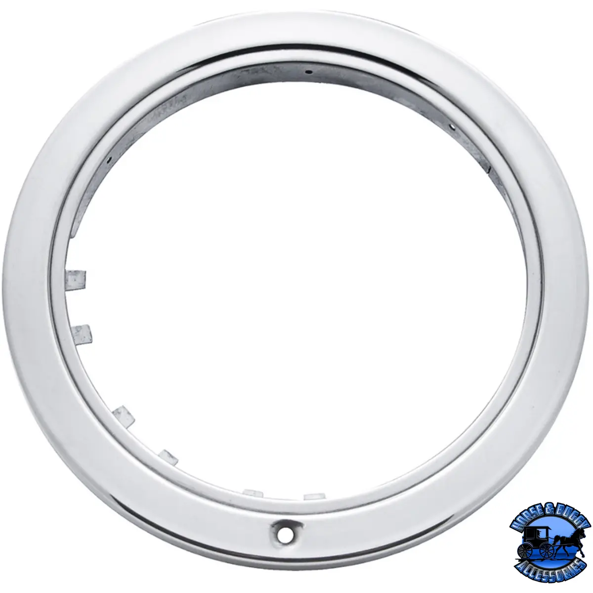Stainless "Bullet" Headlight Bezel Without Turn Signal Cutout #30418 1