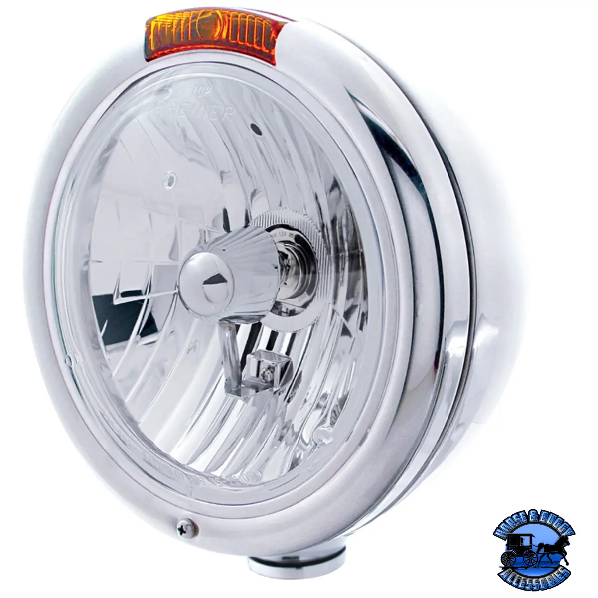 Classic Headlight Assembly Crystal H4 Bulb & Turn Signal (Choose Color) 1