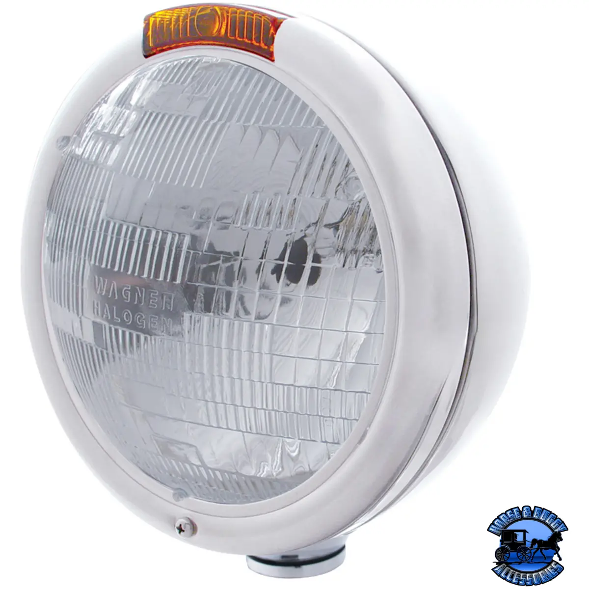Classic Headlight Assembly With H6024 Bulb & Amber Turn Signal (Choose Color) 1
