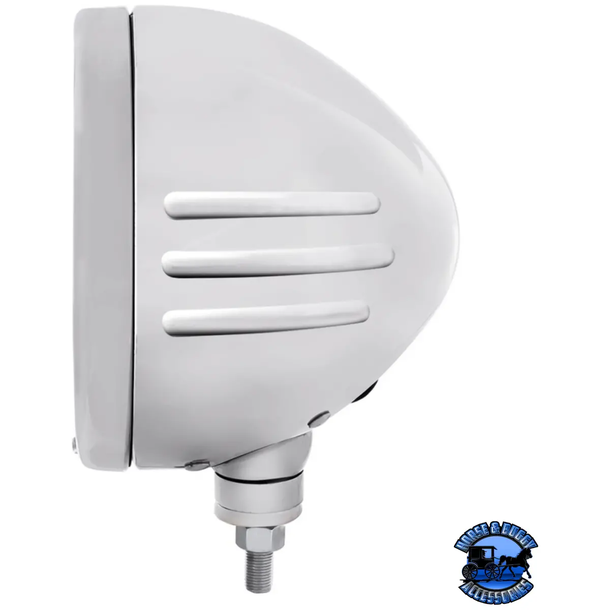 Stainless Bullet Embossed Stripe Headlight Housing With H6024 Halogen Headlight #32773 1