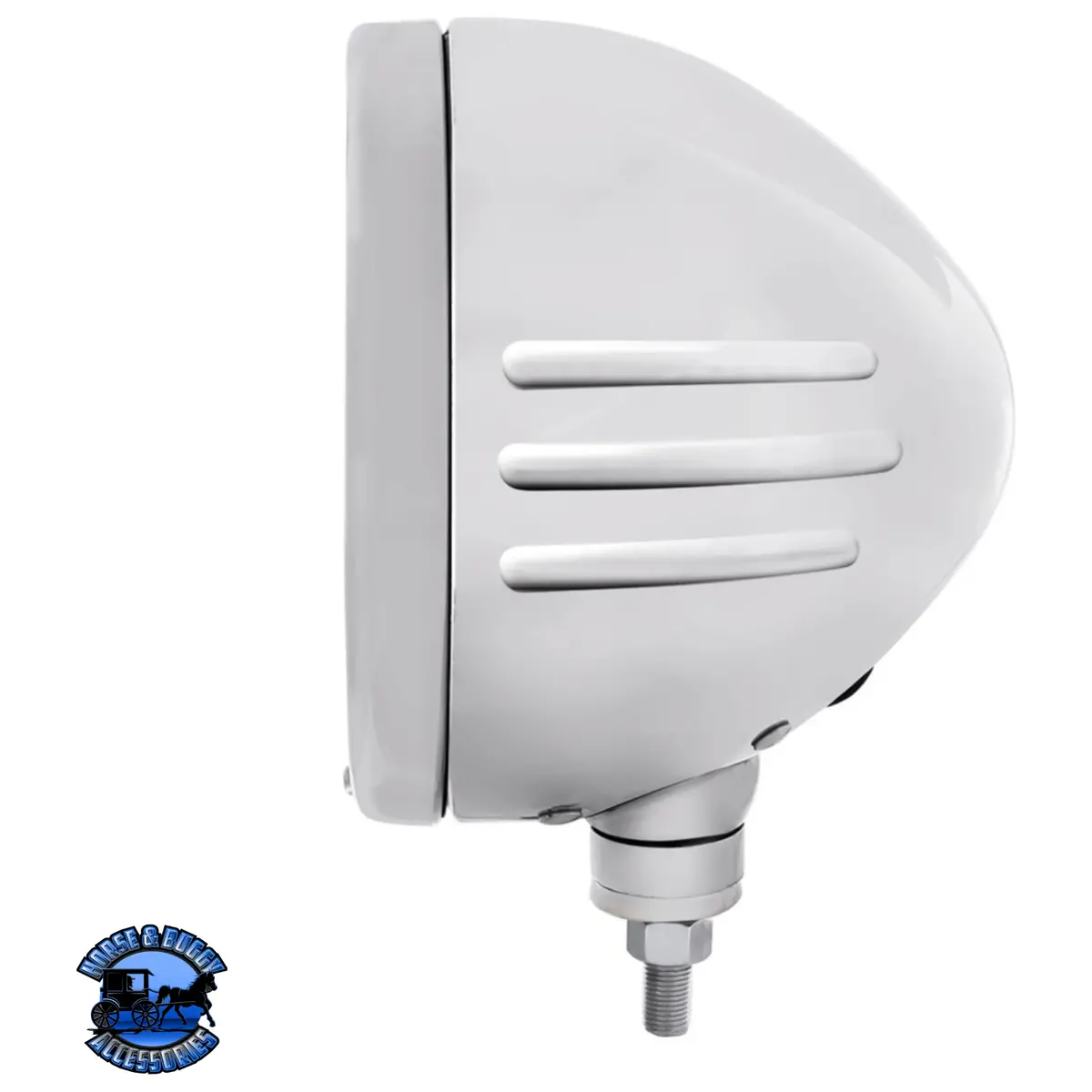 Stainless Bullet Embossed Stripe Headlight Housing With 6014 Seal Beam Headlight #32772 1