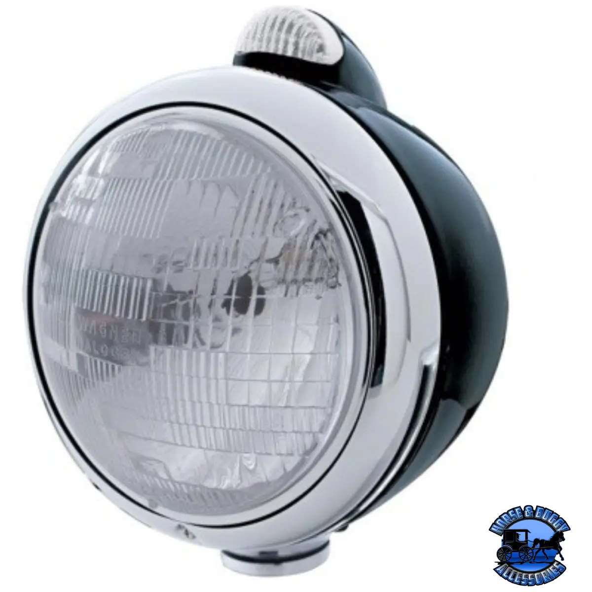 Black Guide 682-C Style Headlight H6024 & Led Turn Signal - Clear Lens #31555 1