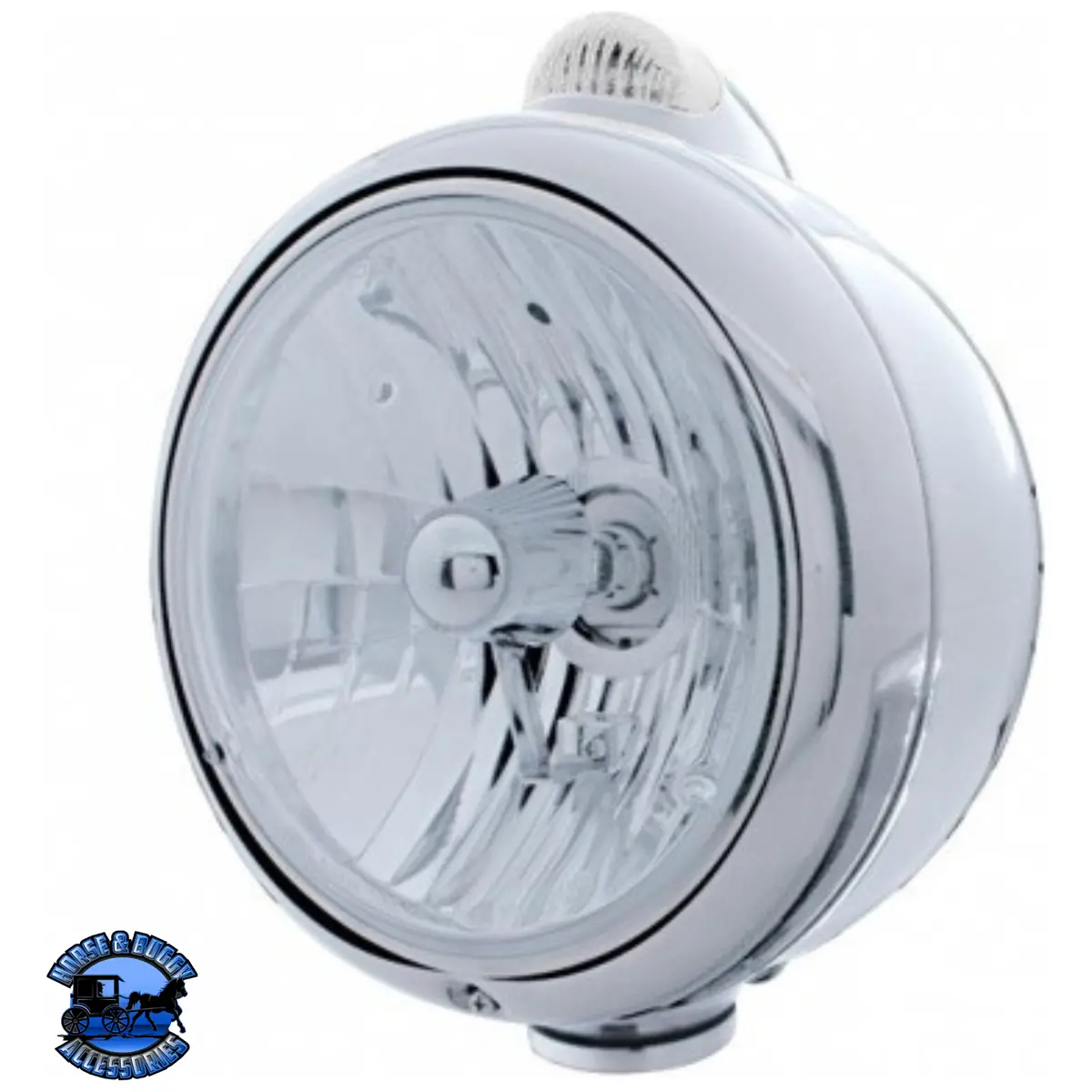 Chrome Guide 682-C Style Headlight Crystal H4 & Led Signal Clear Lens #31547 1