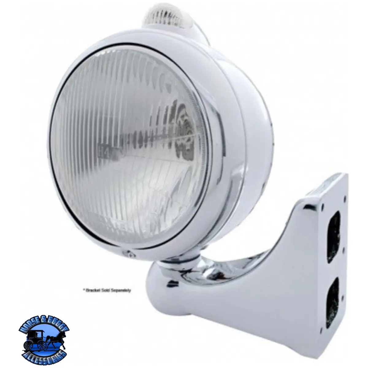 Chrome Guide 682-C Style Headlight H4 & Led Turn Signal - Clear Lens #31544 1