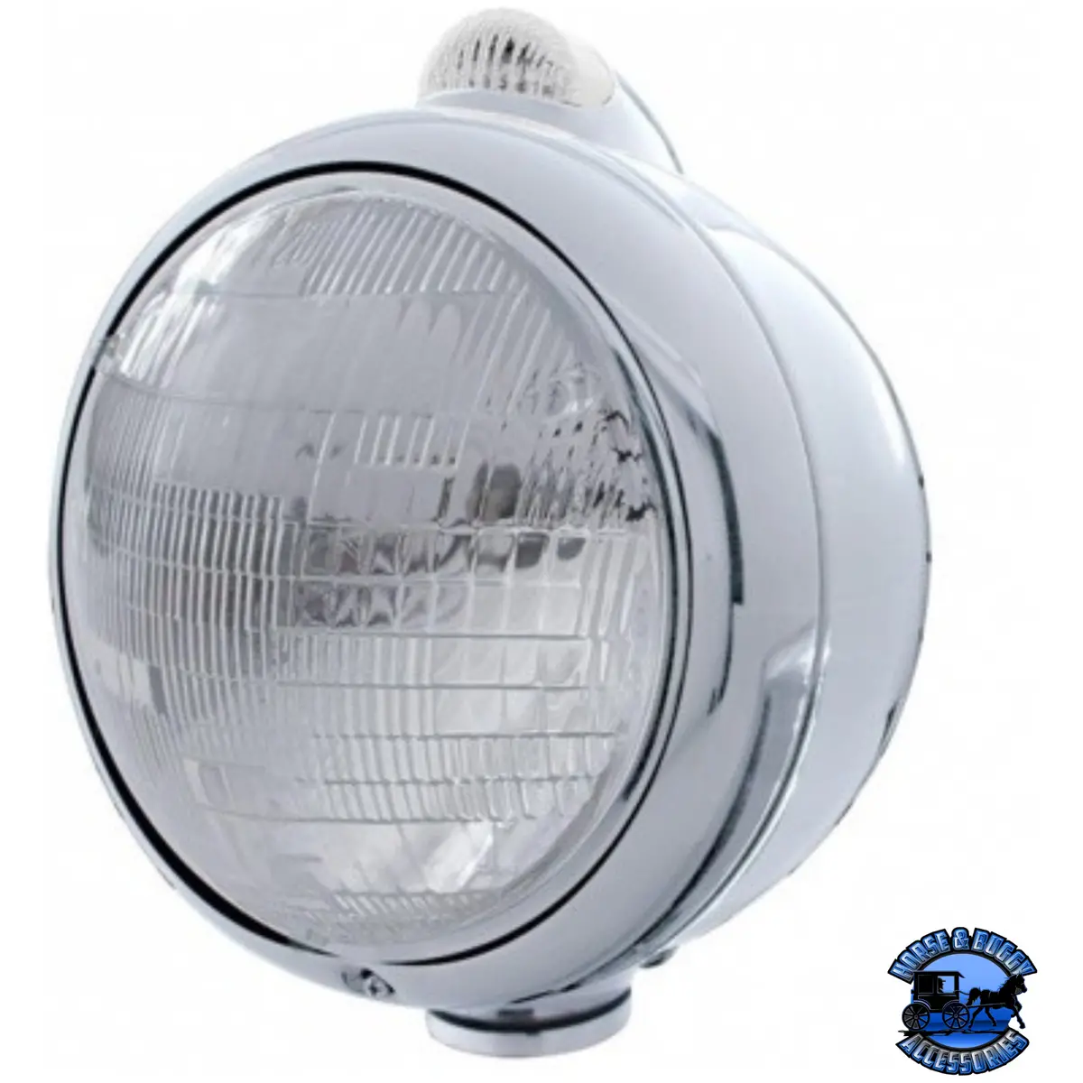Chrome Guide 682-C Style Headlight 6014 & Led Turn Signal - Clear Lens #31538 1
