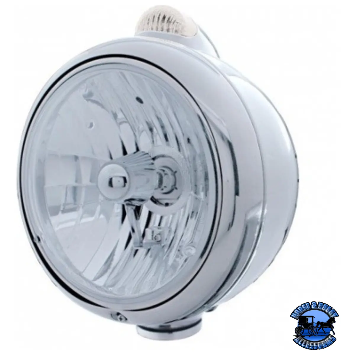 Stainless Steel Guide 682-C Style Headlight Crystal H4 & Led Signal - Clear Lens #31533 1