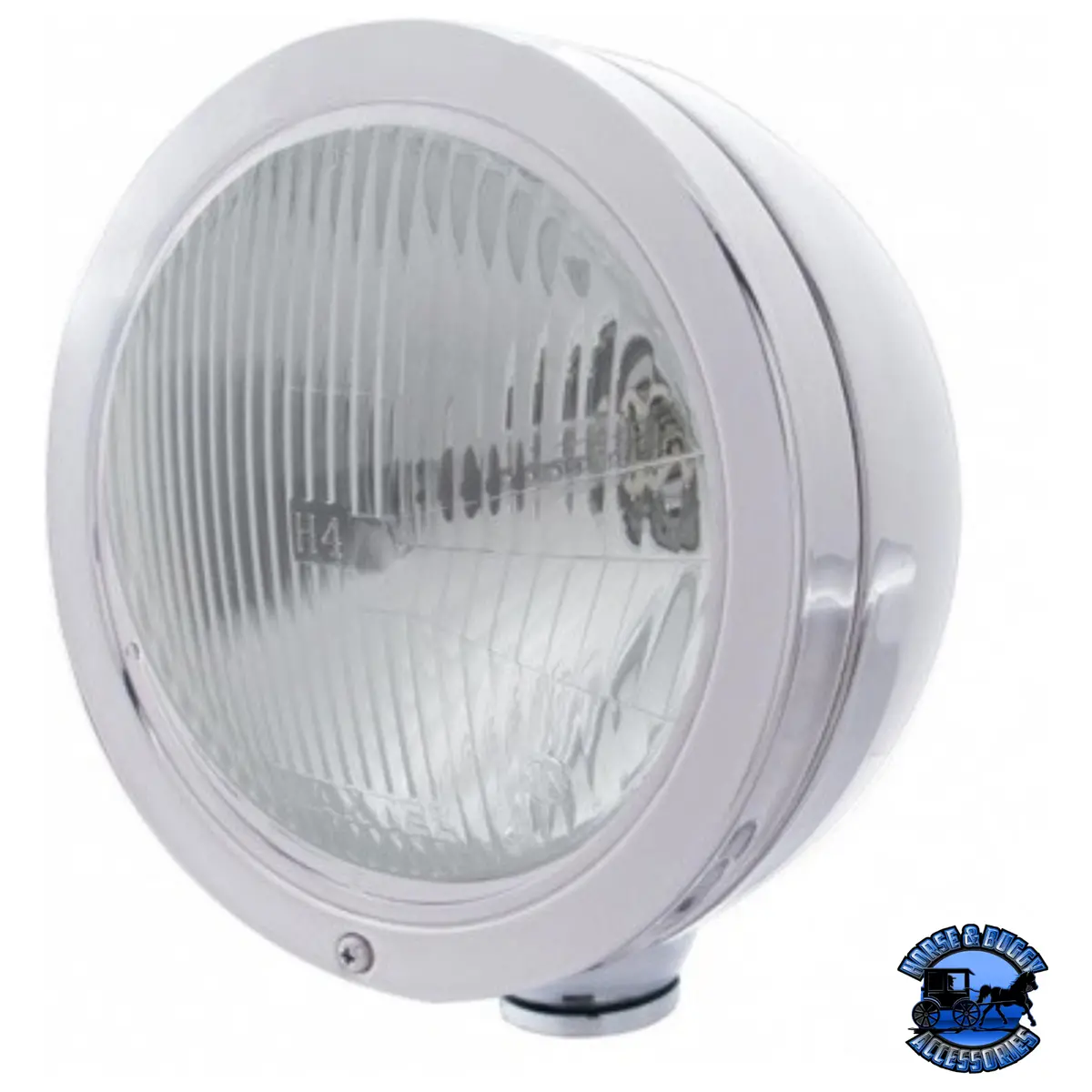 Stainless Steel "Bullet" Classic Headlight H4 Bulb #30412 1