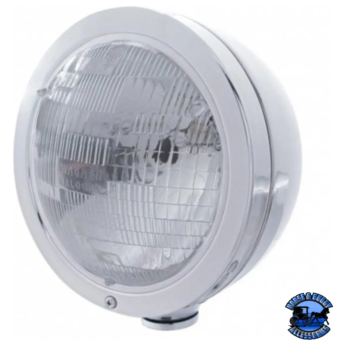 Stainless Steel "Bullet" Classic Headlight H6024 Bulb #30411 1