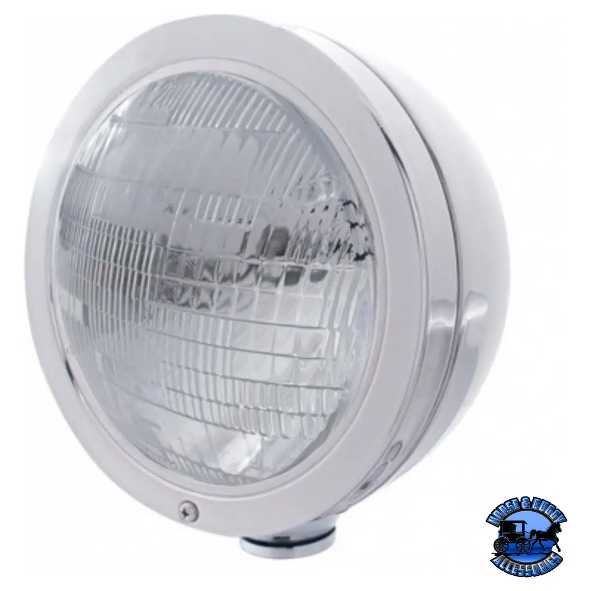 Stainless Steel "Bullet" Classic Headlight 6014 Bulb #30410 1