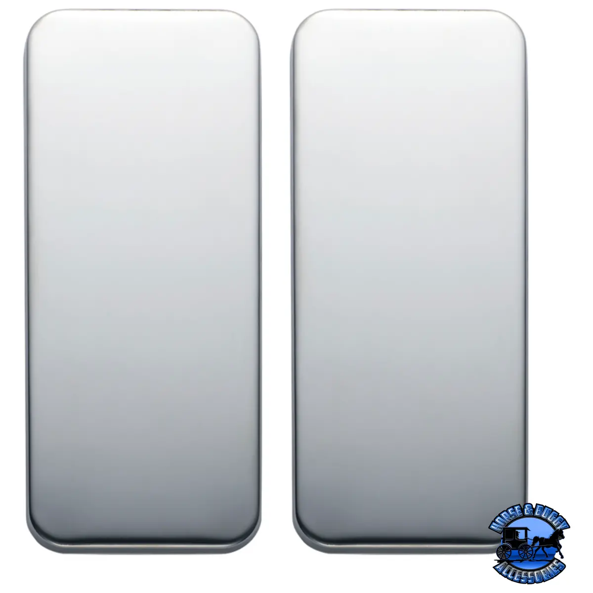Peterbilt Stainless Steel Vent Door Cover - Plain (Card Of 2) #20518 1
