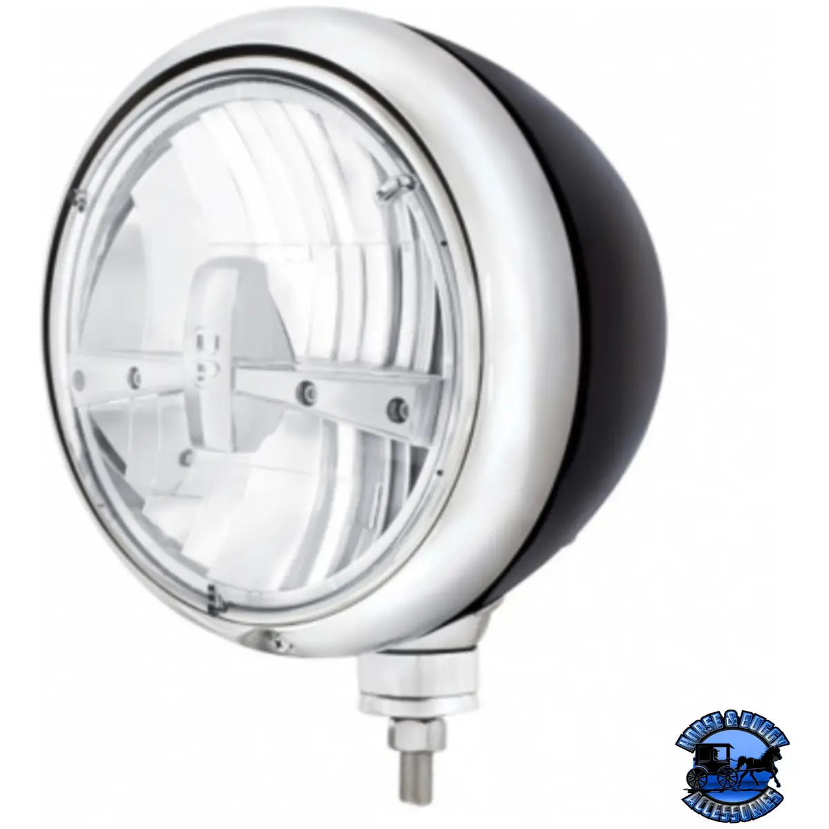 Black Guide Headlight 5 Led Bulb - Chrome #32661 1