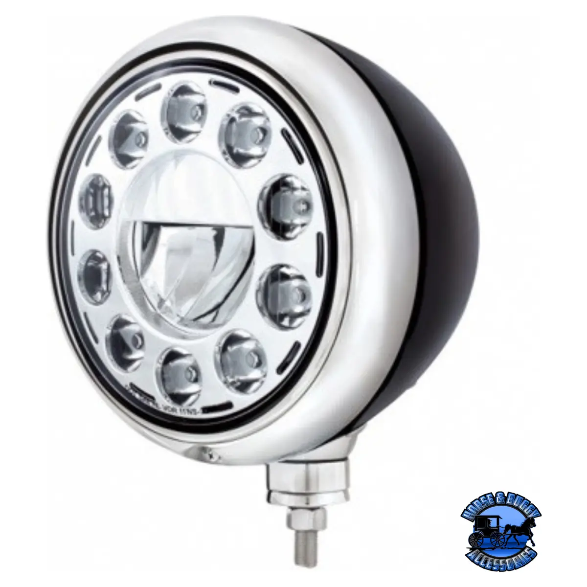 Black Guide Headlight 11 Led Bulb - Chrome #32659 1