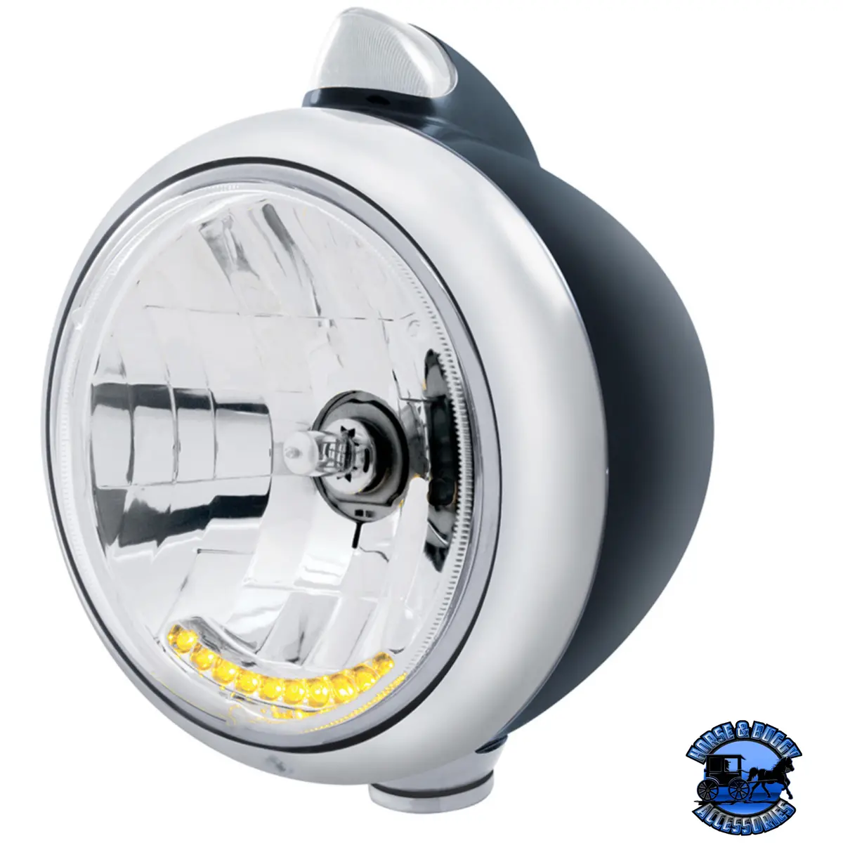 "Guide" 682-C Headlight H4 With 10 Amber Led & Original Style Led Signal (Choose Headlight Color) (Choose Lens Color) 1