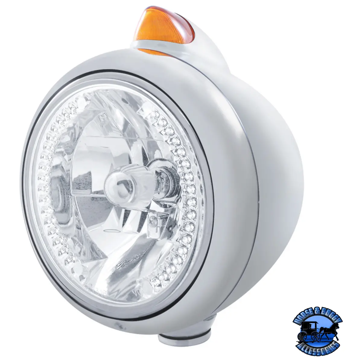 Chrome Guide 682-C Headlight H4 With White Led & Original Style Led Signal (Choose Color) 1