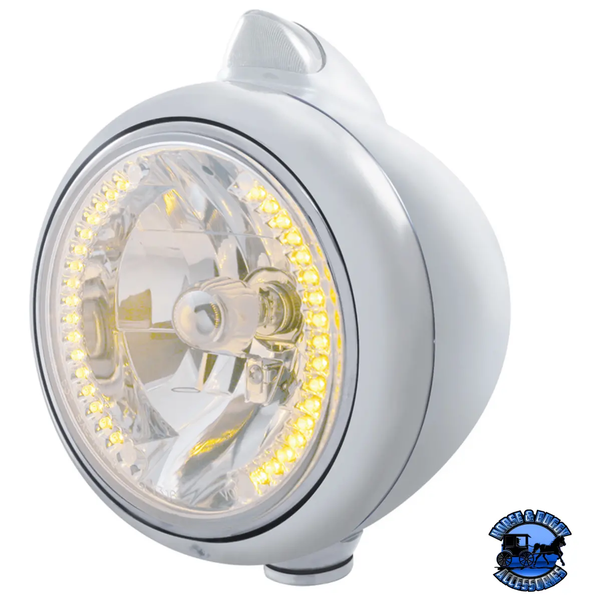 Guide 682-C Headlight H4 With 34 Amber Led & Original Style Led Signal (Choose Color) (Choose Lens) 1
