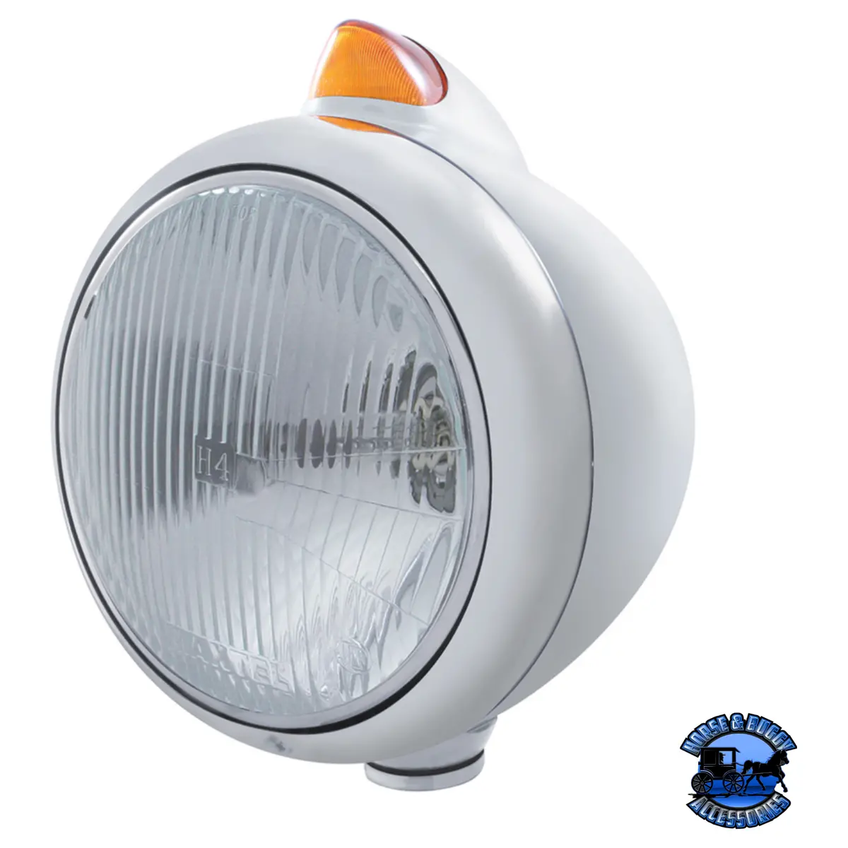 Stainless Steel Guide 682-C Headlight H4 & Original Style Led Signal (Choose Color) 1