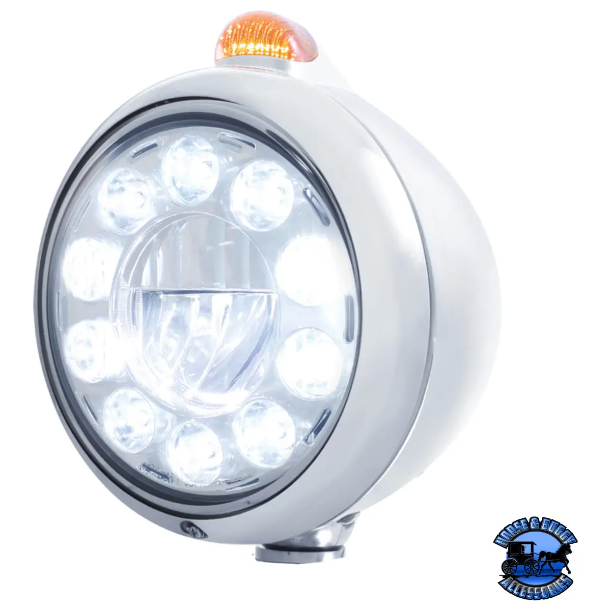 Black Guide 682-C Headlight 11 Led Bulb & Dual Mode Led Signal (Choose Color) (Choose Lens) 1