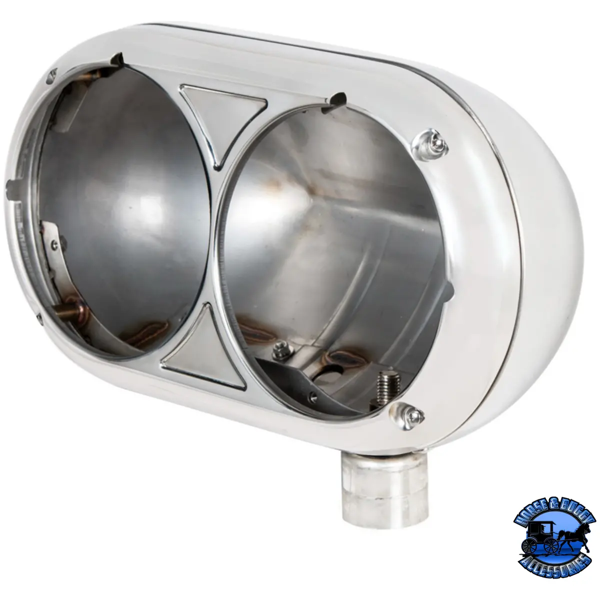 304 Stainless Dual Headlight Housing For Peterbilt 359 #32179 1