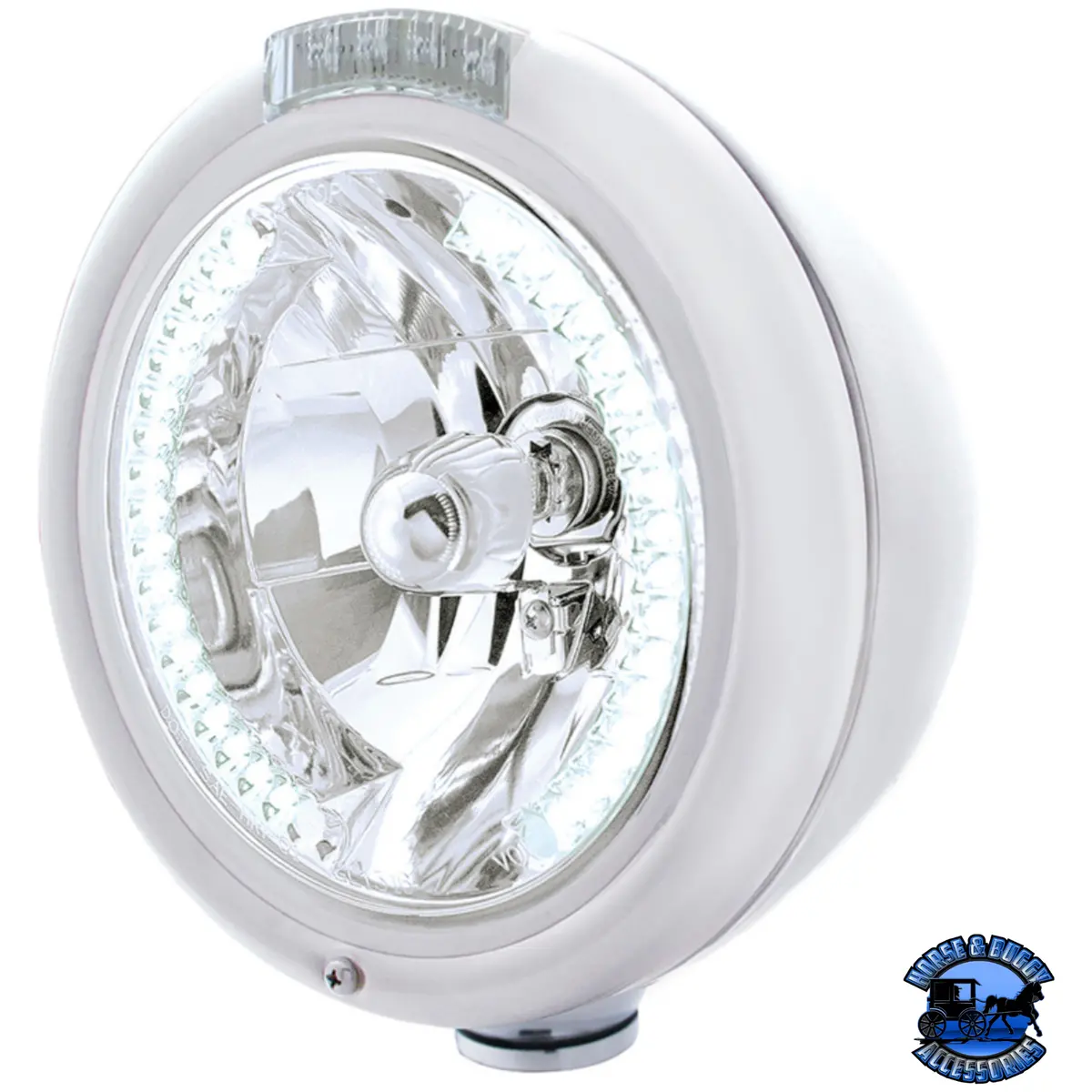Chrome Classic Headlight H4 With 34 White Led & Signal (Choose Mode) (Choose Color) 1