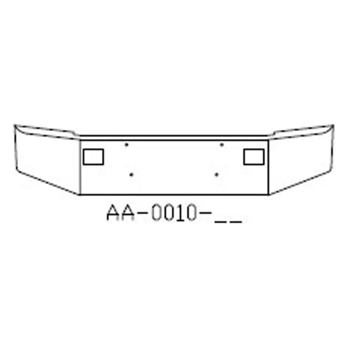 E-Aa-0010-06 18'' Autocar Bumper W/ Tow & Bolt Holes 1