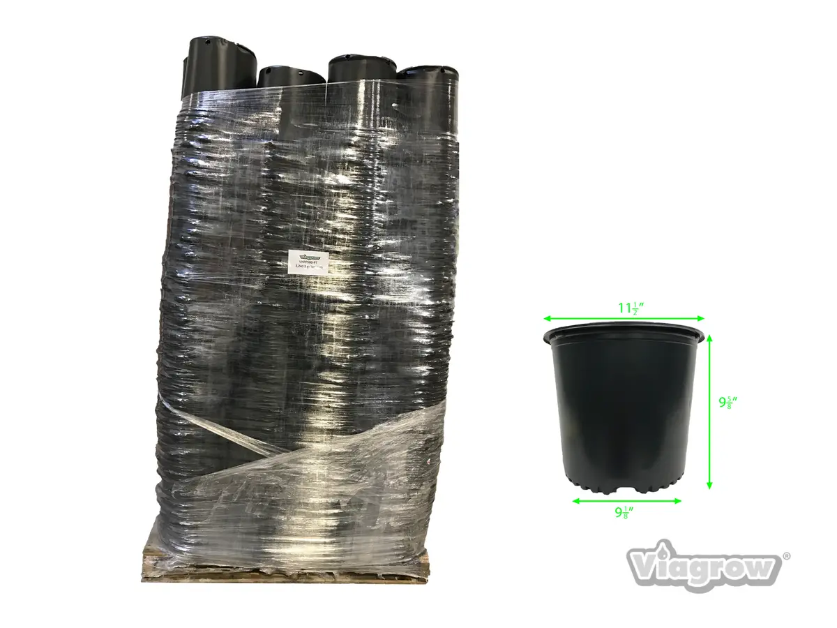 The Harvest Company Viagrow 3 Gal. 11.5 In. L X 9.13 In. W X 9.63 In. H Black Indoor/Outdoor Plastic Nursery Pot 4,320-Pallet (Vhpp300-Pt) 1