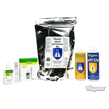 Viagrow Ph Control Kit 8 Oz. Organic Nutrient Solution Adjuster Concentrate Plant Ph Up And Down With Testing Kit 25-Case 1