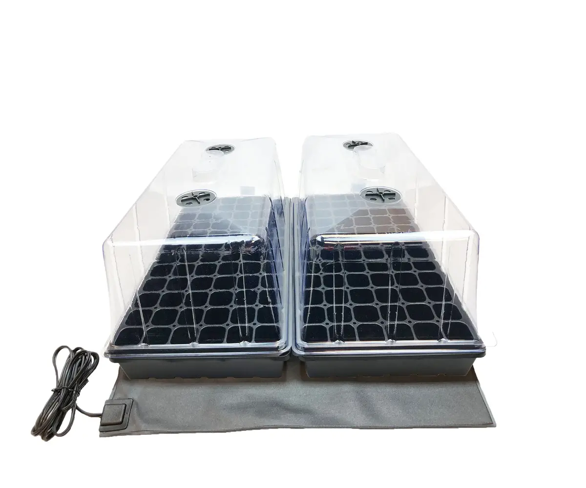 Viagrow Prop Tall Clear Plastic Dual Tray Kit With 2 Domes, Black 1