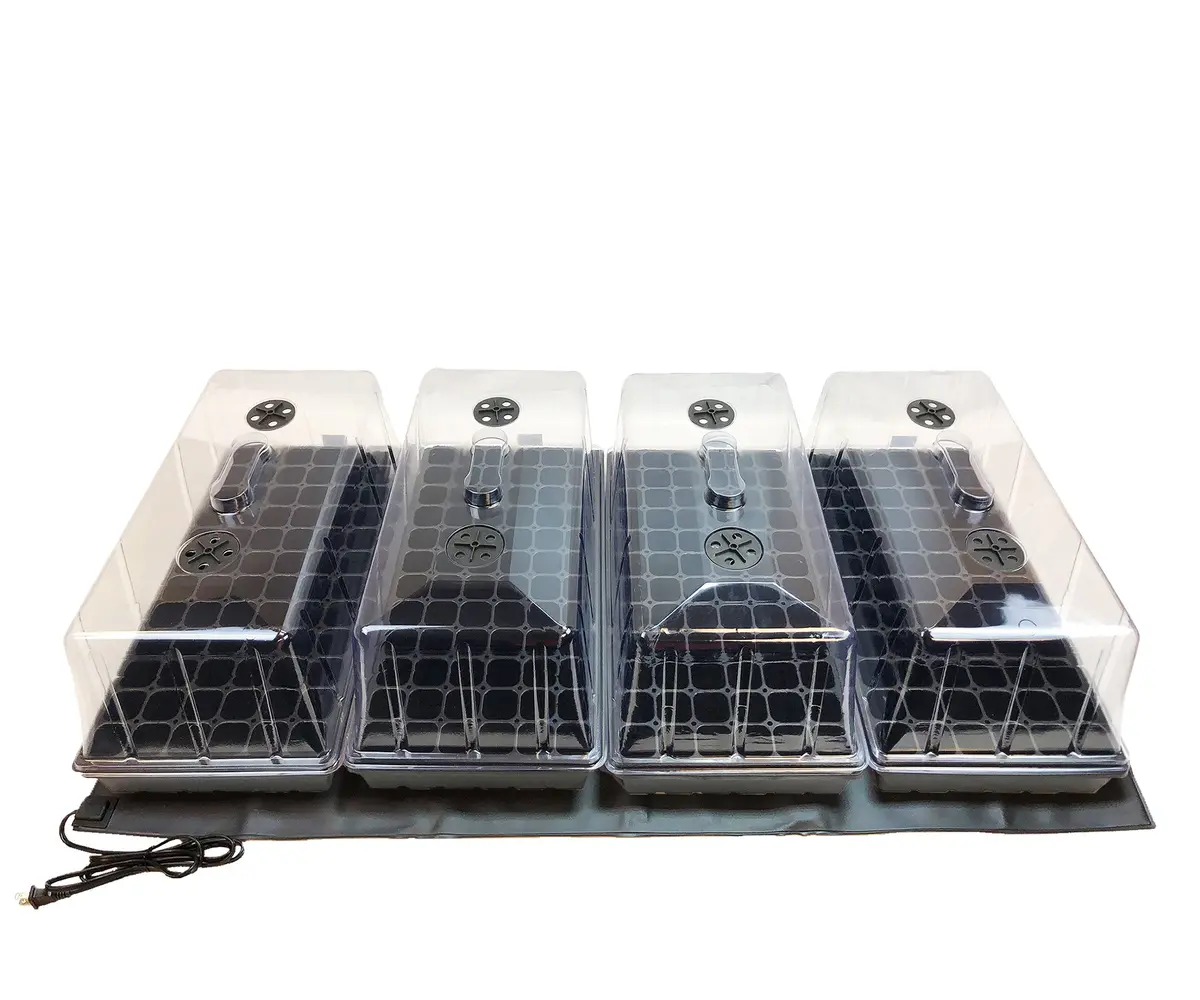 Viagrow Prop Tall Clear Plastic Quad Tray Kit With 4 Domes, Black 1