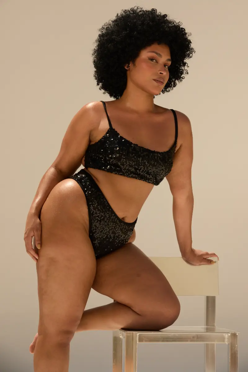 Rolling Vento Bottoms - Black Sequins 1