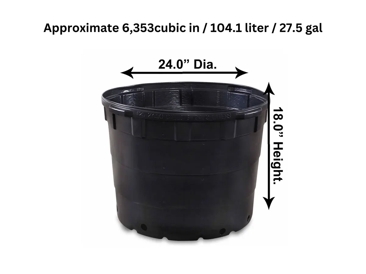 The Harvest Company Viagrow 25 Gal. 24 In. L X 24 In. W X 18 In. H Black Indoor/Outdoor Plastic Nursery Pot (Packs) 2