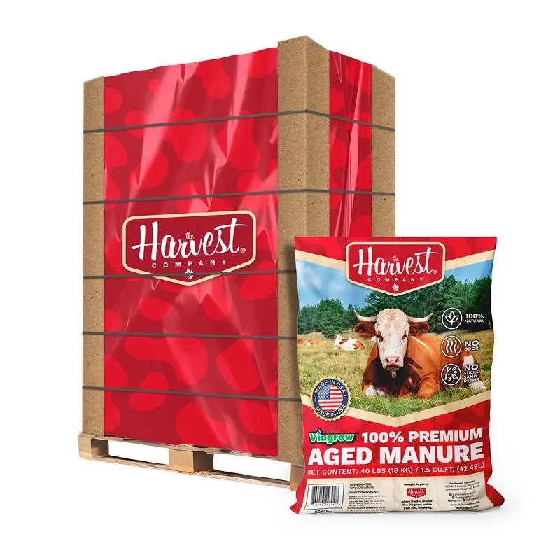The Harvest Company Viagrow 40 Lb. 1.5 Cu. Ft. Organic Cow Manure Soil Amendment Premium Aged Compost (60-Bag Pallet) (Vpm-Pt) 1