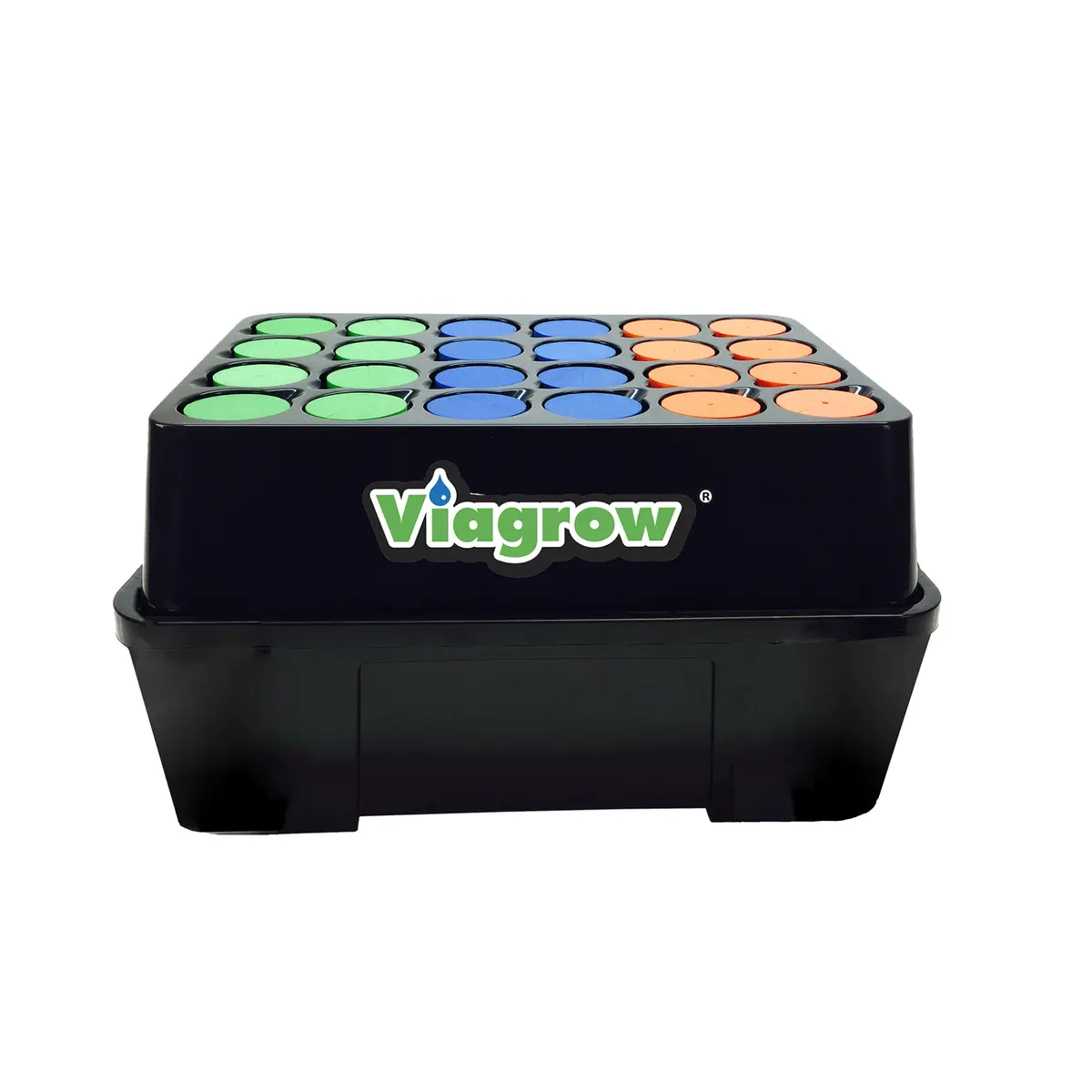The Harvest Company Viagrow Clone Machine 24-Site Black Plastic Round Indoor/Outdoor Aeroponic Hydroponic System With Lid And Collar Inserts (Vcln24) 1