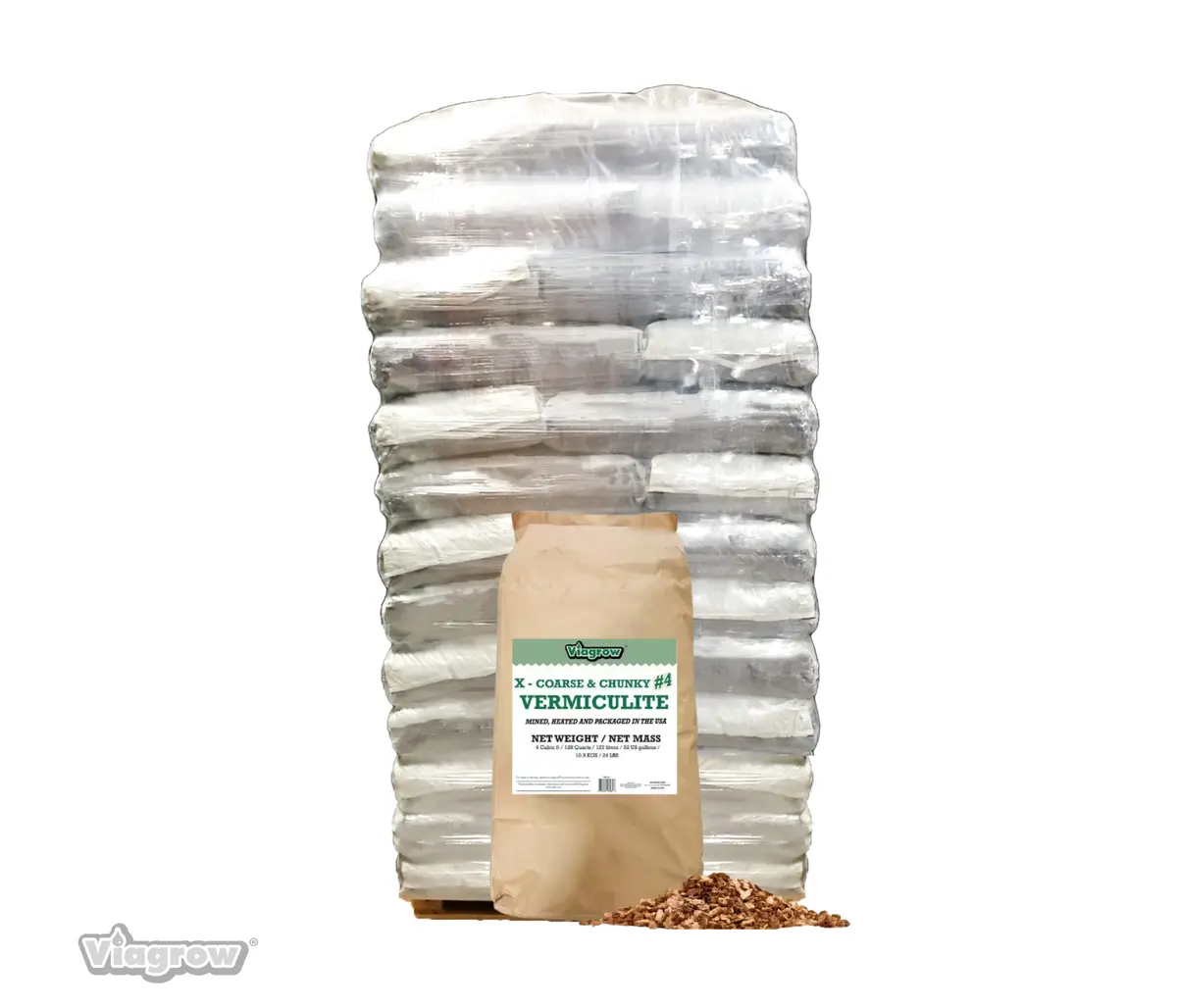 The Harvest Company Viagrow 4 Cu. Ft. (127L) Coarse And Chunky Grade Vermiculite Natural Soil Amendment 30-Pallet (Verch4-Pt) 1