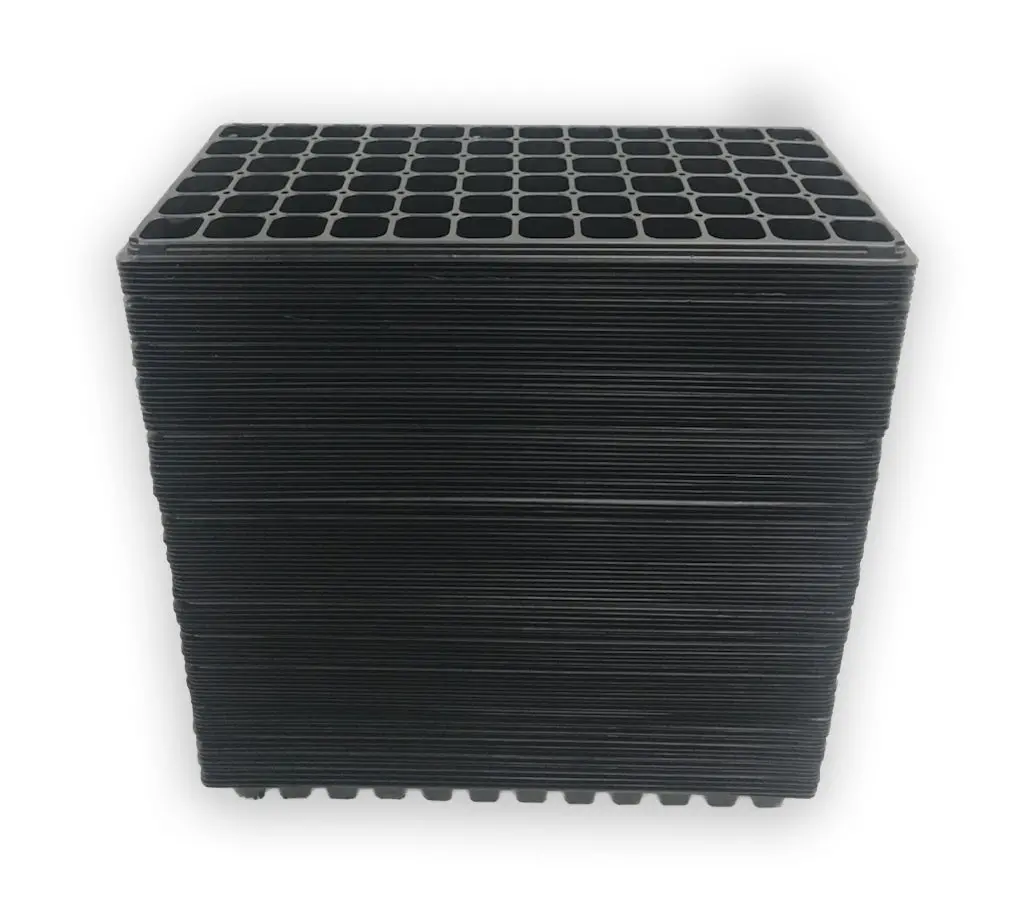 The Harvest Company Viagrow 10 In. X 20 In. Black Plastic 72-Cell Garden Tray Inserts With Drain Holes Planter Accessory 110-Case (V726220-110) 1