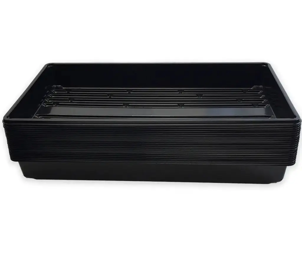 The Harvest Company Viagrow Propagation Starter Seedling Trays, No Holes, Standard Flat Planters 100-Case (Vsfb900-100) 1