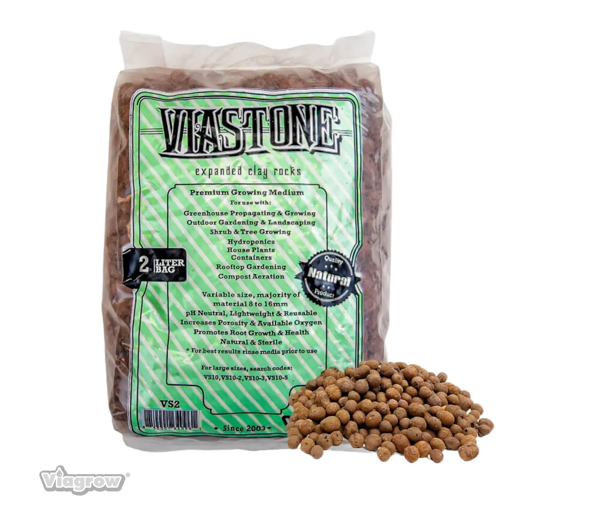 The Harvest Company Viastone 2L Expanded Clay Pebbles Round Grow Rocks Hydroponic Growing Medium (Packs) 1