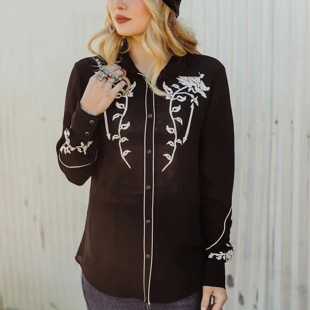 Veronica Black Button Up At Bourbon Cowgirl 1