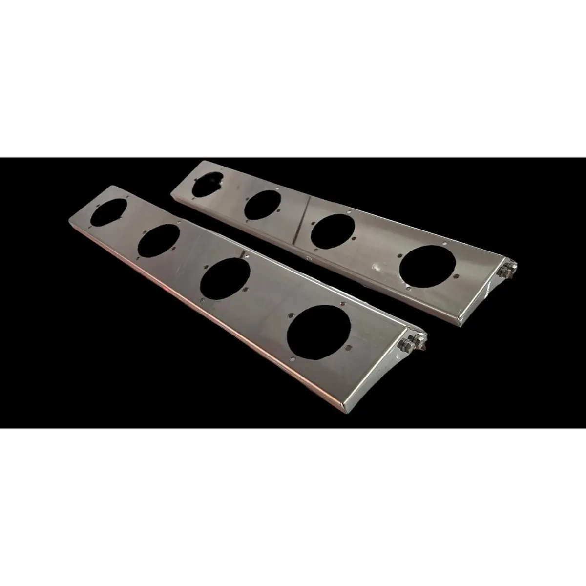 Front 589 Peterbilt (Blind Mount) Style Air Cleaner Bracket W/ (4) Watermelon Holes (Sold In Pairs) #1717 1