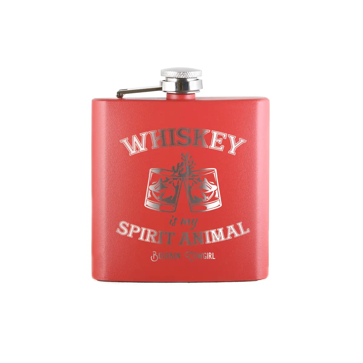 Whiskey Is My Spirit Animal Flask Gift - Bourbon Cowgirl 2