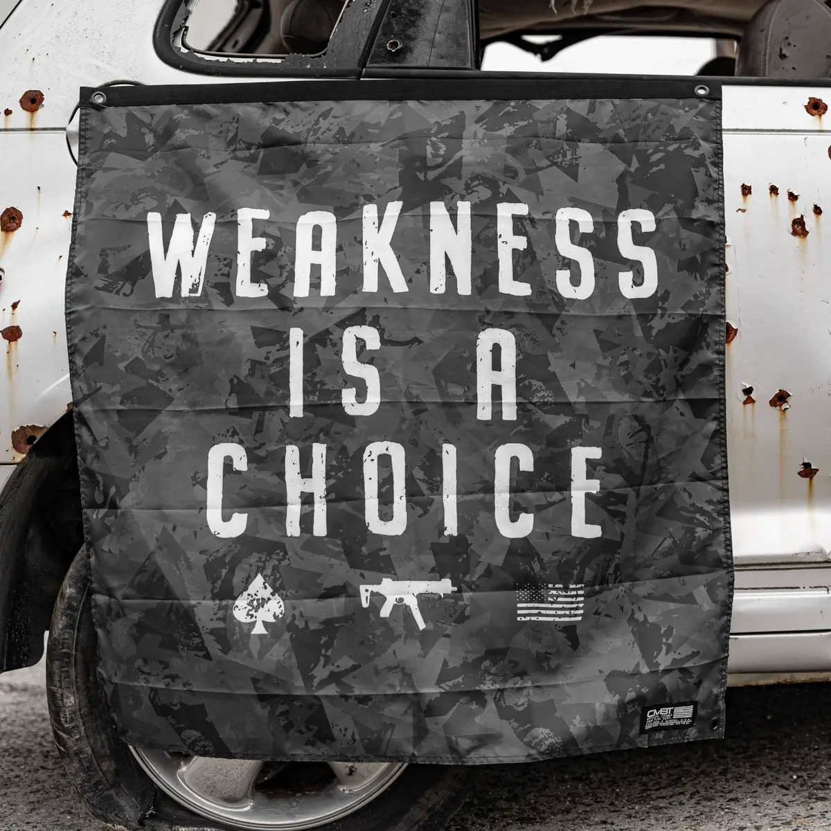 Weakness Is A Choice 3'X3' Camo Flag 1