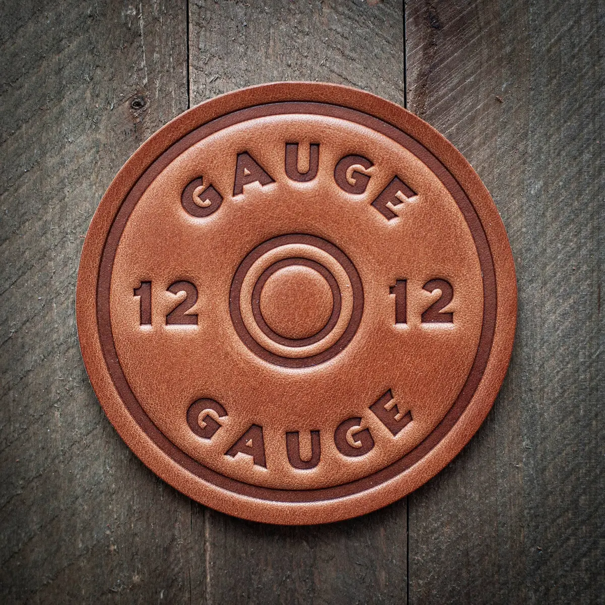 12 Gauge Leather Coaster 1