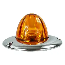 Legendary 3 Inch Watermelon Light W/ Flat Bezel - Amber Led / Amber Glass Lens 23003Aa-3 1