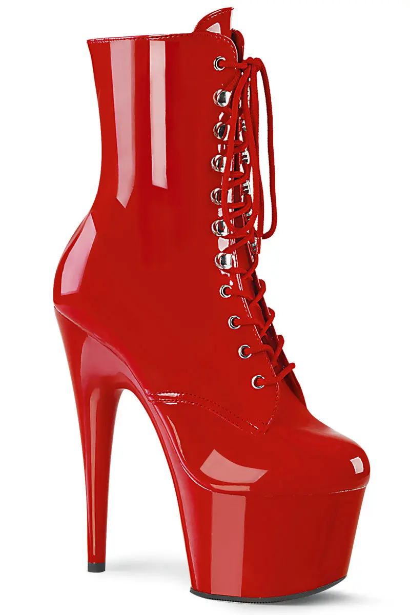 Pleaser Usa Adore-1020 7Inch Boots - Patent Red 1