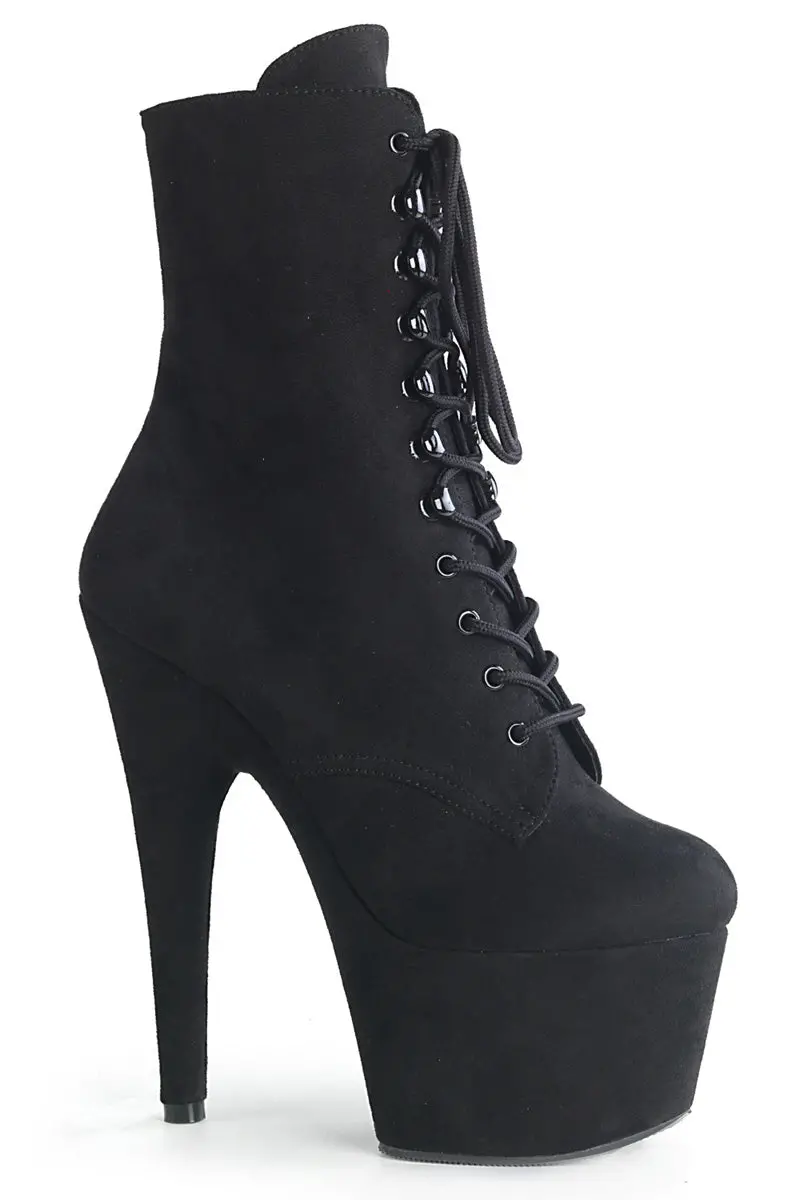 Pleaser Usa Adore-1020Fs Faux Suede 7Inch Boots - Black 1
