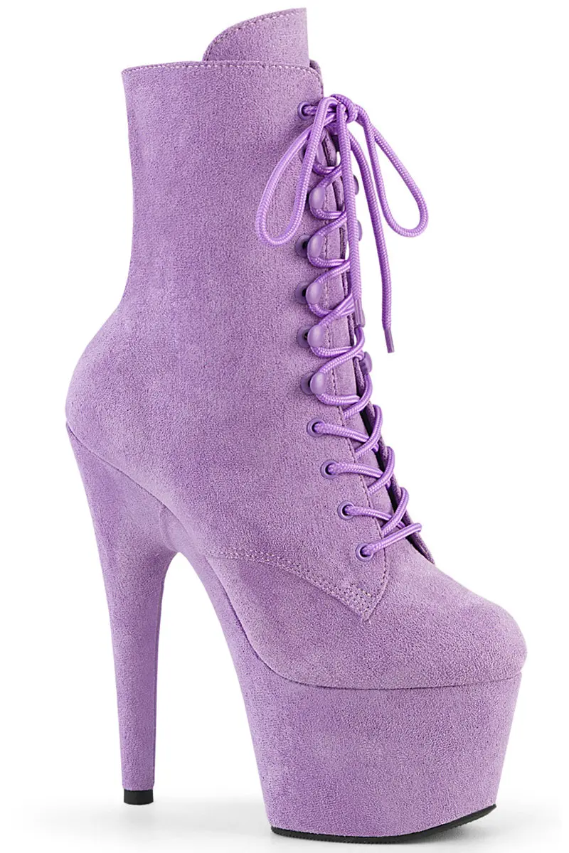 Pleaser Usa Adore-1020Fs Faux Suede 7Inch Boots - Lavender 1
