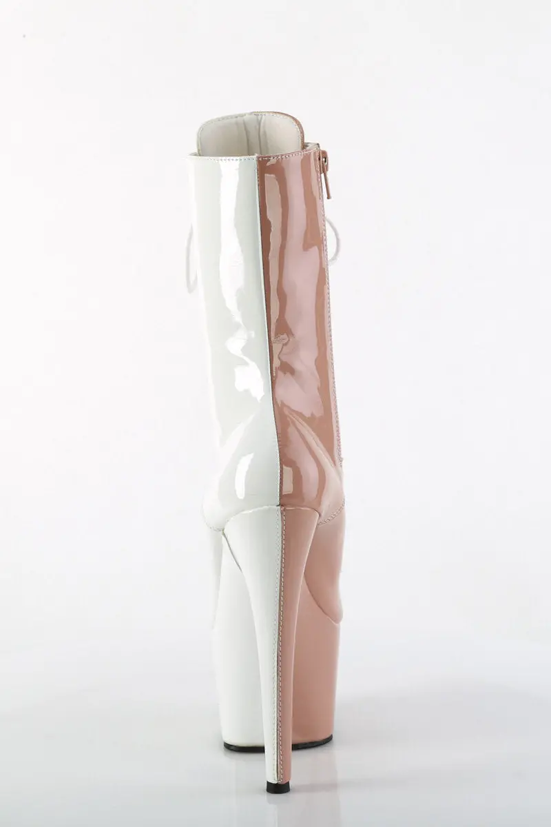 Pleaser Usa Adore-1040Tt 7Inch Boots - Patent Blush/White 5