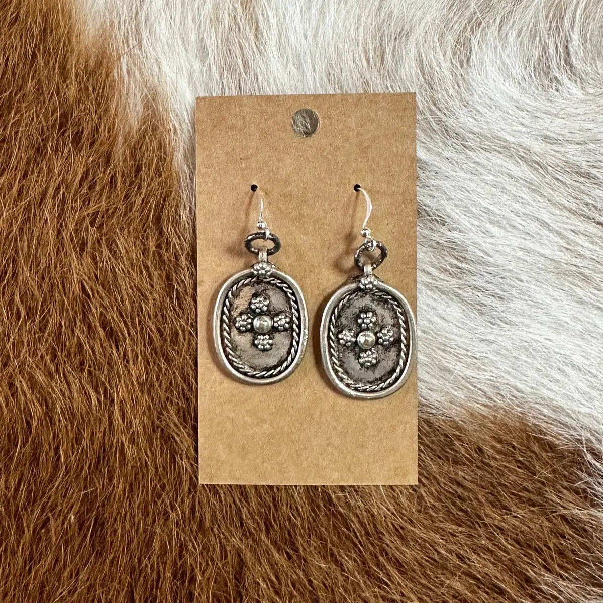 Pewter Disc Dangle Earrings - Amy Kaplan 1