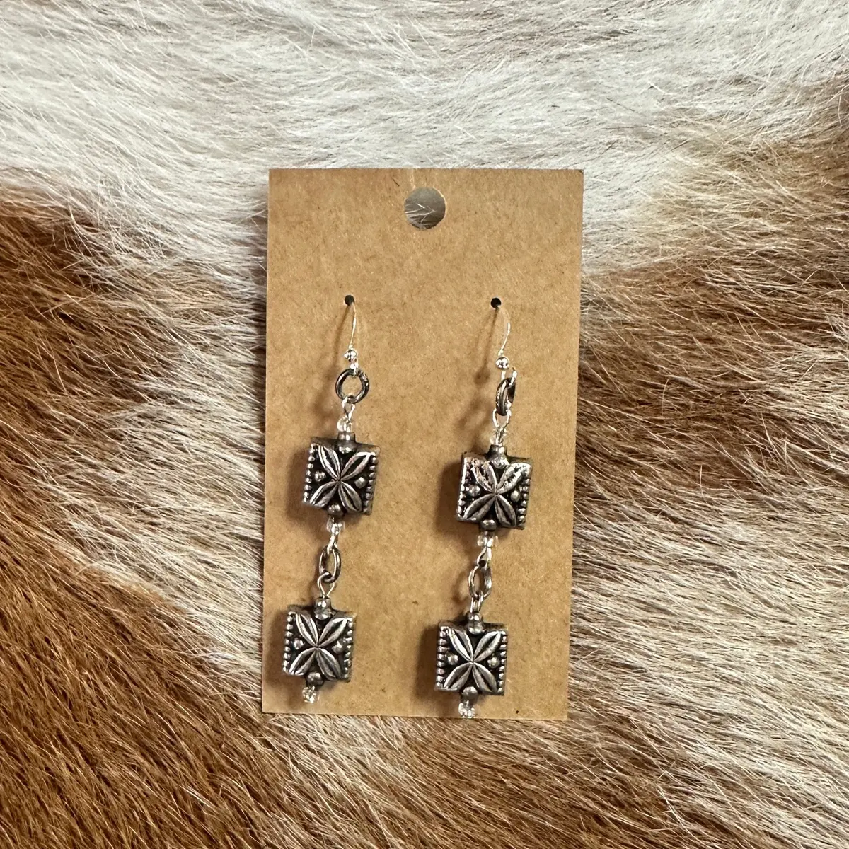 Geometric Pewter Dangle Earrings - Amy Kaplan 1