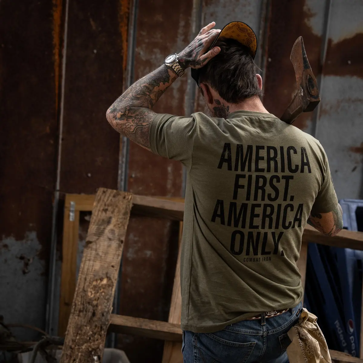 America First. American Only. Men's T-Shirt 14