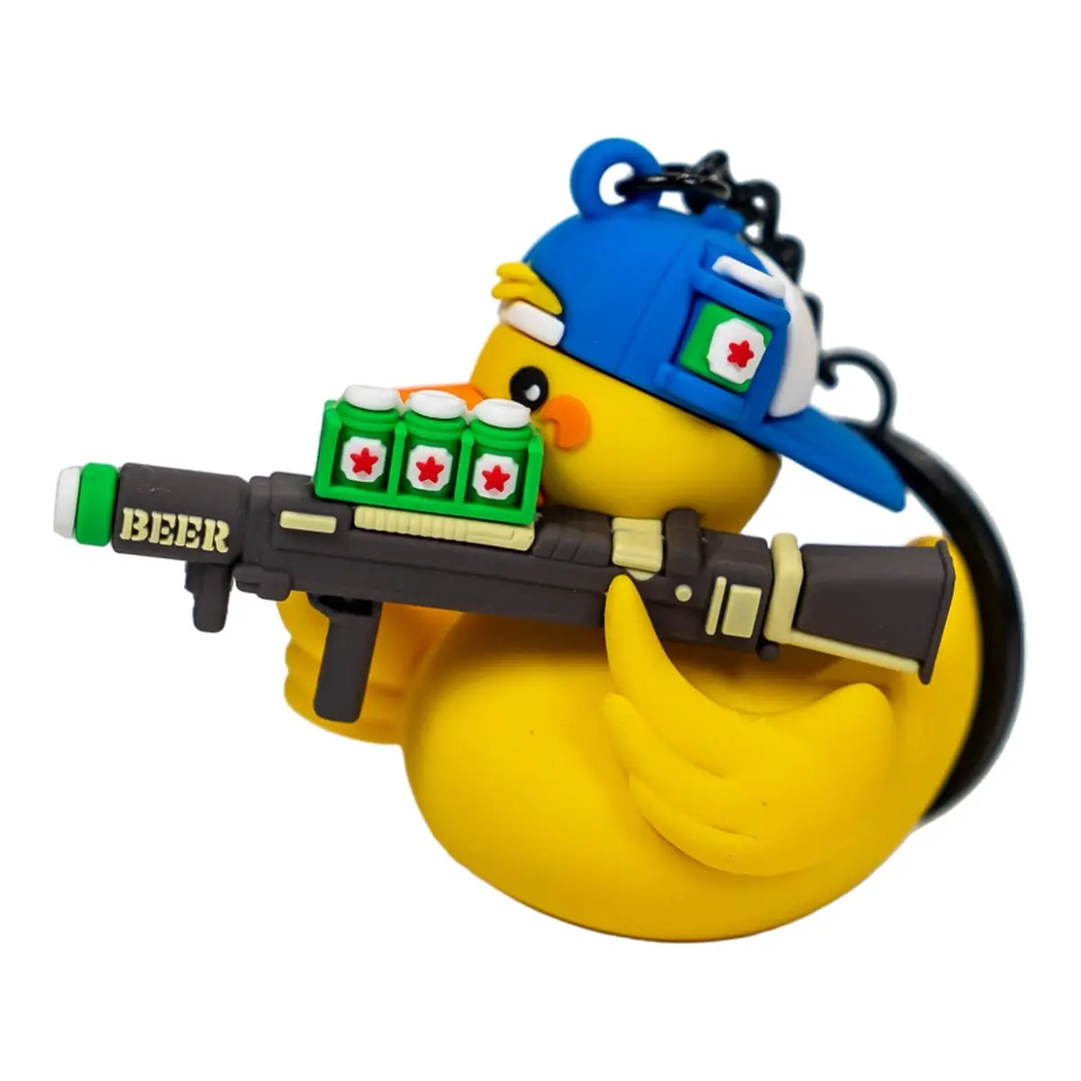 Beer Launcher Tactiduck 3D Rubber Keychain 1